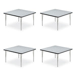 Adjustable Activity Tables, Square, 48" x 48" x 19" to 29", Gray Top, Silver Legs, 4/Pallet