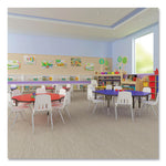 Height Adjustable Activity Tables, Round, 60" x 19" to 29", Medium Oak Top, Gray Legs, 4/Pallet