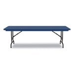 Adjustable Folding Tables, Rectangular, 60" x 30" x 22" to 32", Blue Top, Black Legs, 4/Pallet