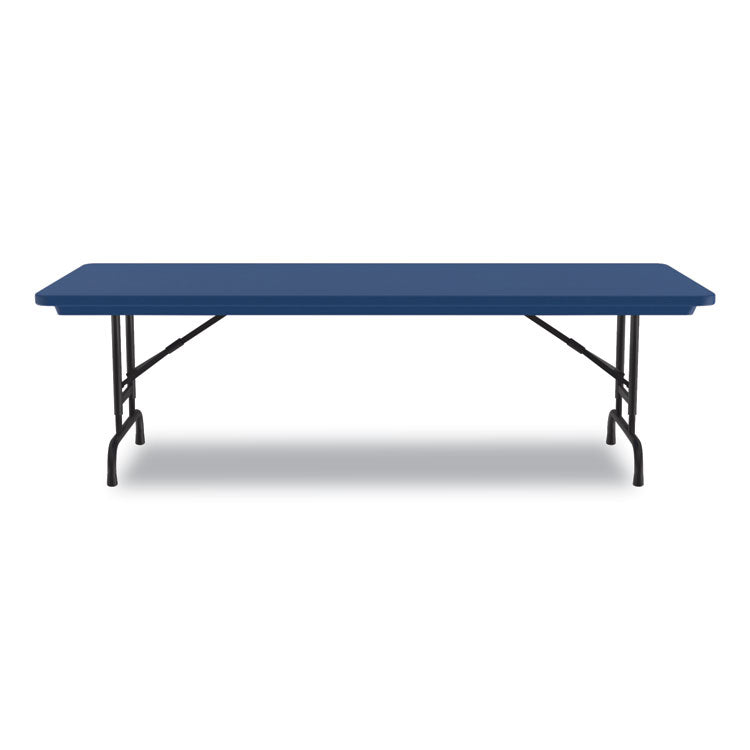 Adjustable Folding Tables, Rectangular, 60" x 30" x 22" to 32", Blue Top, Black Legs, 4/Pallet