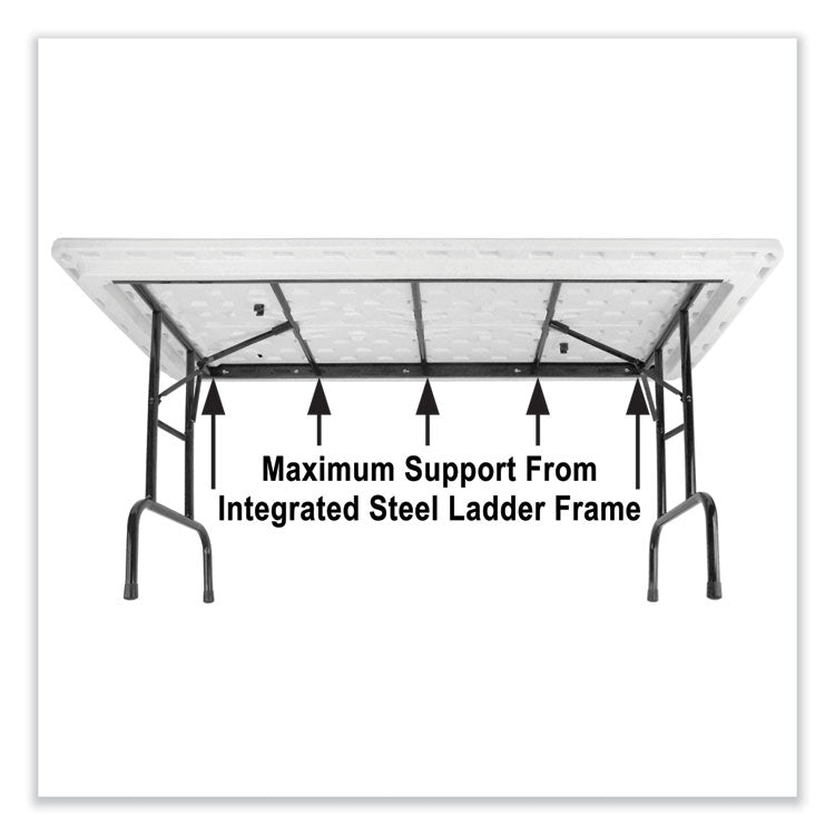 Adjustable Folding Tables, Rectangular, 72" x 30" x 22" to 32", Red Top, Black Base, 4/Pallet