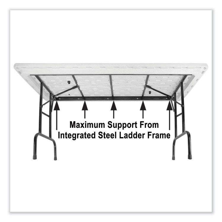 Adjustable Folding Tables, Rectangular, 96" x 30" x 22" to 32", Gray Granite Top, Black Legs, 4/Pallet
