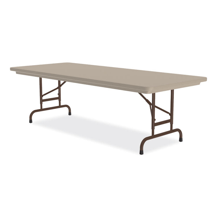 Adjustable Folding Tables, Rectangular, 60" x 30" x 22" to 32", Mocha Granite Top, Brown Legs, 4/Pallet