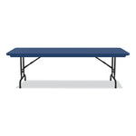 Adjustable Folding Tables, Rectangular, 72" x 30" x 22" to 32", Blue Top, Black Legs, 4/Pallet