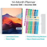 2026 Global Printed Products Mountain Majesty 8.5" x 11" Weekly & Monthly Planner, Paperboard Cover (NRY26-LAMF-74)
