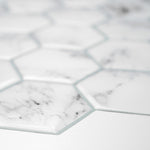 York Wallcoverings Carrara Marble Hexagon Peel and Stick Backsplash (TIL4245FLT)