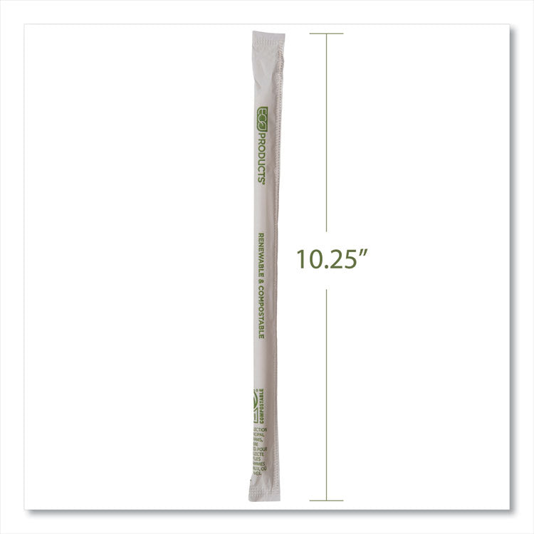 Renewable and Compostable PHA Straws, 10.25", Natural White, 1,250/Carton