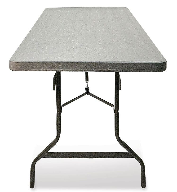 Iceberg IndestrucTable Commercial Folding Table, Rectangular, 96" x 30" x 29", Charcoal Top (ICE65537)