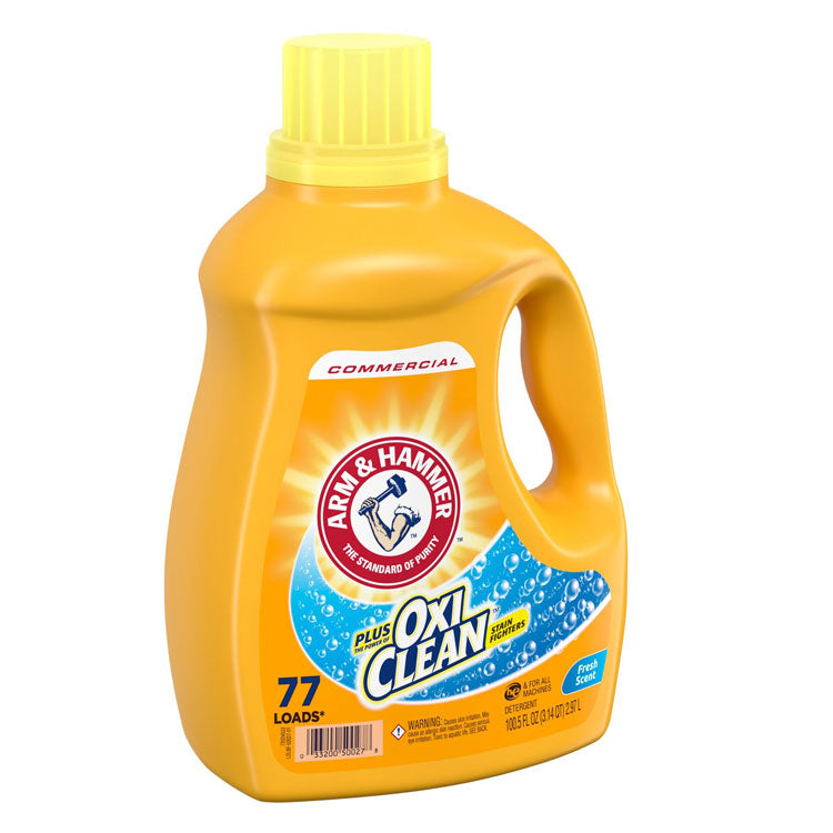 OxiClean Concentrated Liquid Laundry Detergent, Fresh, 100.5 oz Bottle, 4/Carton