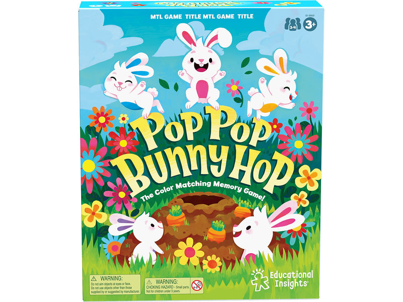Educational Insights Pop Pop Bunny Hop Color-Matching Memory Game (2912)