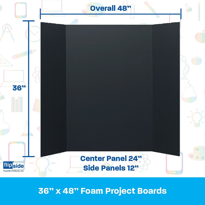 Flipside Foam Project Board, 36" x 48", Black, 3/Pack (OVS30087)