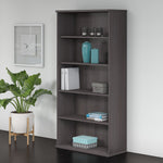 Bush Business Furniture Studio C 73"H 5-Shelf Bookcase with Adjustable Shelves, Storm Gray Laminate (SCB136SG)