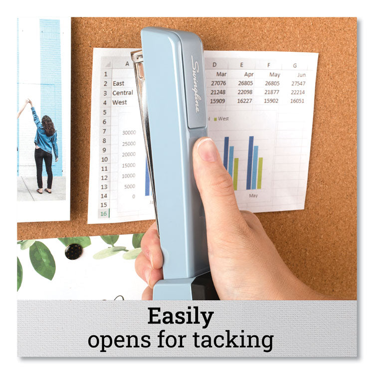747 Classic Full Strip Stapler, 30-Sheet Capacity, Sky Blue