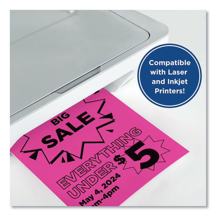 Color Paper, 24 lb Text Weight, 8.5 x 11, Fuchsia, 500/Ream