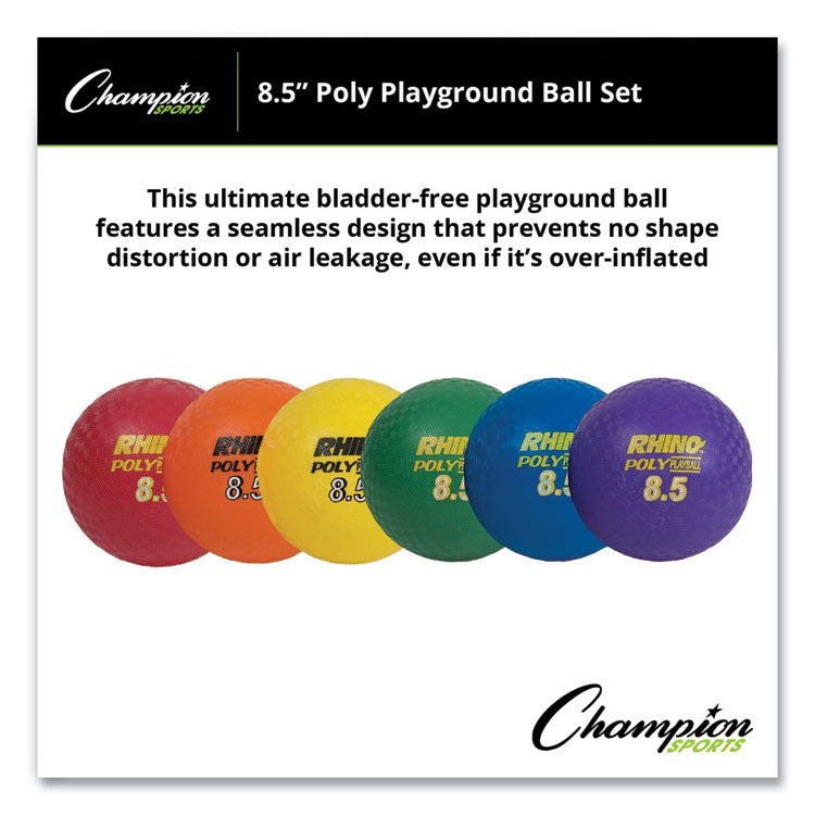 Rhino Playground Ball Set, 8.5" Diameter, Assorted Colors, 6/set