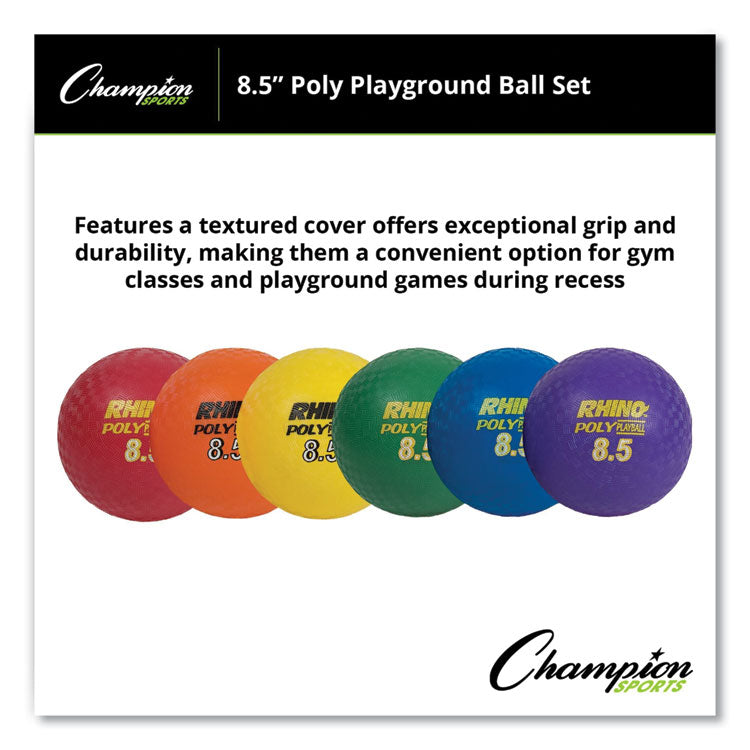 Rhino Playground Ball Set, 8.5" Diameter, Assorted Colors, 6/set