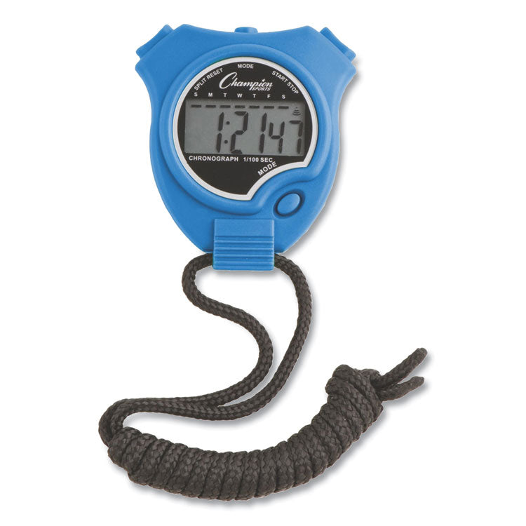 Water-Resistant Stopwatches, Accurate To 1/100 Second, Assorted Colors, 6/box