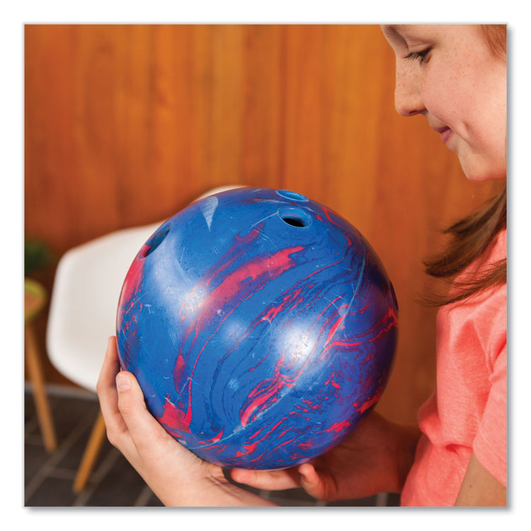 Bowling Set, Plastic/Rubber, White, 10 Bowling Pins, 1 Bowling Ball