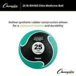 Champion Sports 25 lbs. Rhino Elite Medicine Ball, Green (CHMP703)