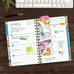 2026 Global Printed Products Watercolor Butterflies 5.5" x 8" Weekly & Monthly Planner, Paperboard Cover (NRY26-58-33)