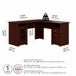 Bush Furniture Cabot L Shaped Desk, Harvest Cherry (WC31430K)