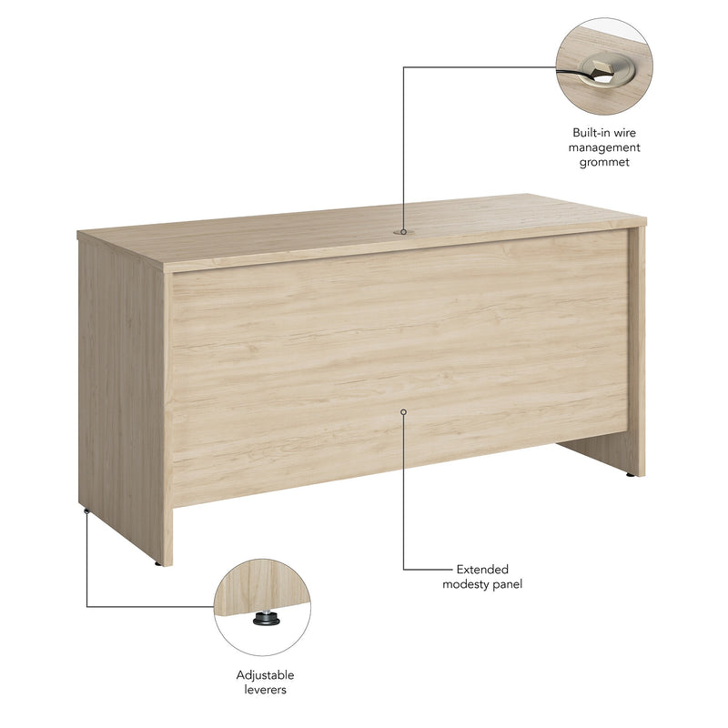 Bush Business Furniture Studio C 60"W Credenza Desk, Natural Elm (SCD360NE)