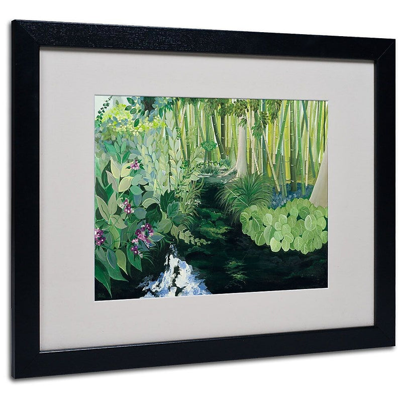 Trademark Fine Art Bamboo Garden' 16" x 20" Black Frame Art