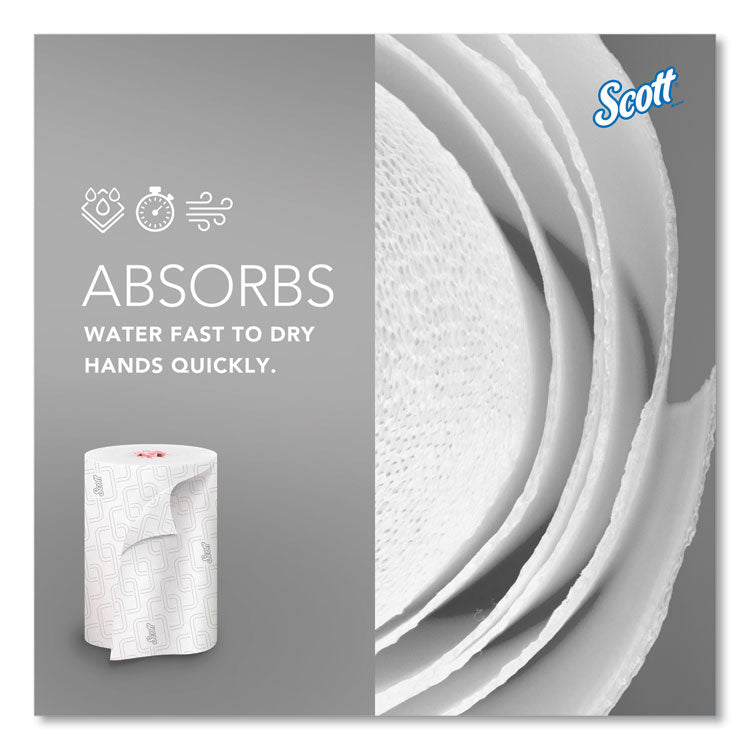 Slimroll Towels, 1-Ply, 8" x 580 ft, White/Pink Core, Traditional Business, 6 Rolls/Carton