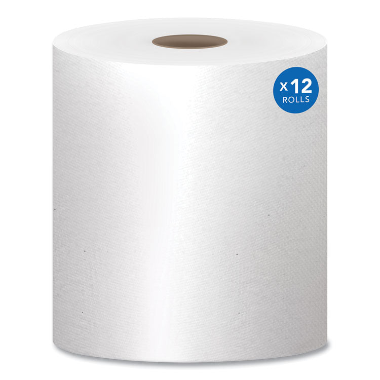 Essential Hard Roll Towels for Business, Absorbency Pockets, 1-Ply, 8" x 800 ft, 1.5" Core, White, 12 Rolls/Carton