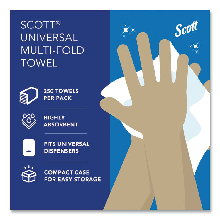 Multi-Fold Towels, Absorbency Pockets, 1-Ply, 9.2 x 9.4, White, 250 Sheets/Pack