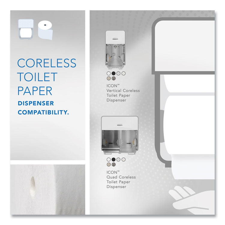 Essential Coreless SRB Bathroom Tissue, Septic Safe, 2-Ply, White, 1,000 Sheets/Roll, 36 Rolls/Carton
