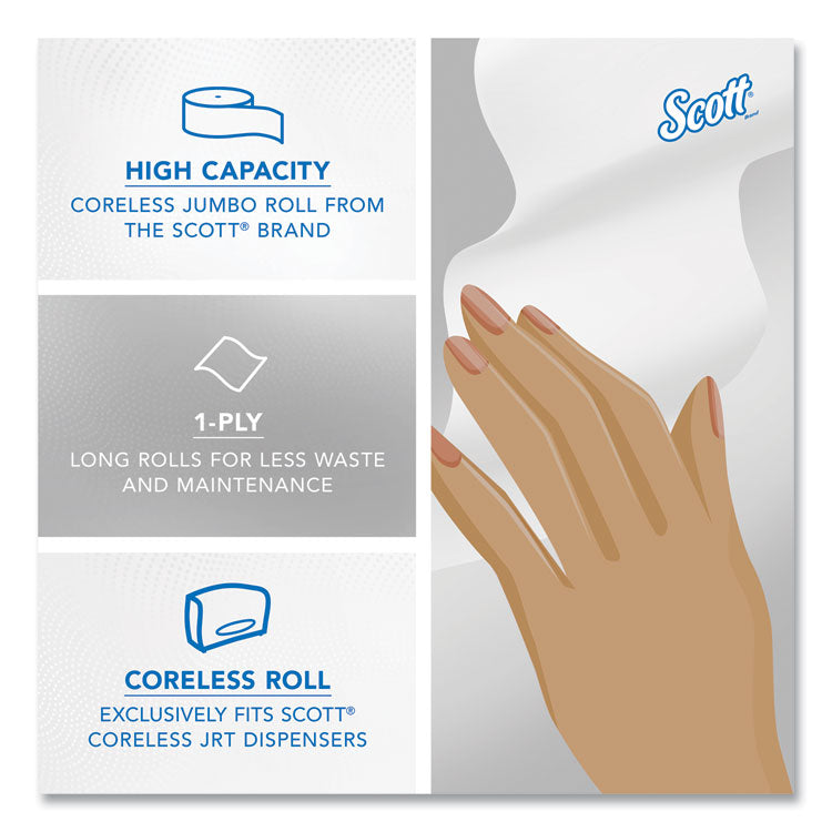 Essential Coreless JRT, Septic Safe, 1-Ply, White, 3.75 x 2,300 ft, 12 Rolls/Carton