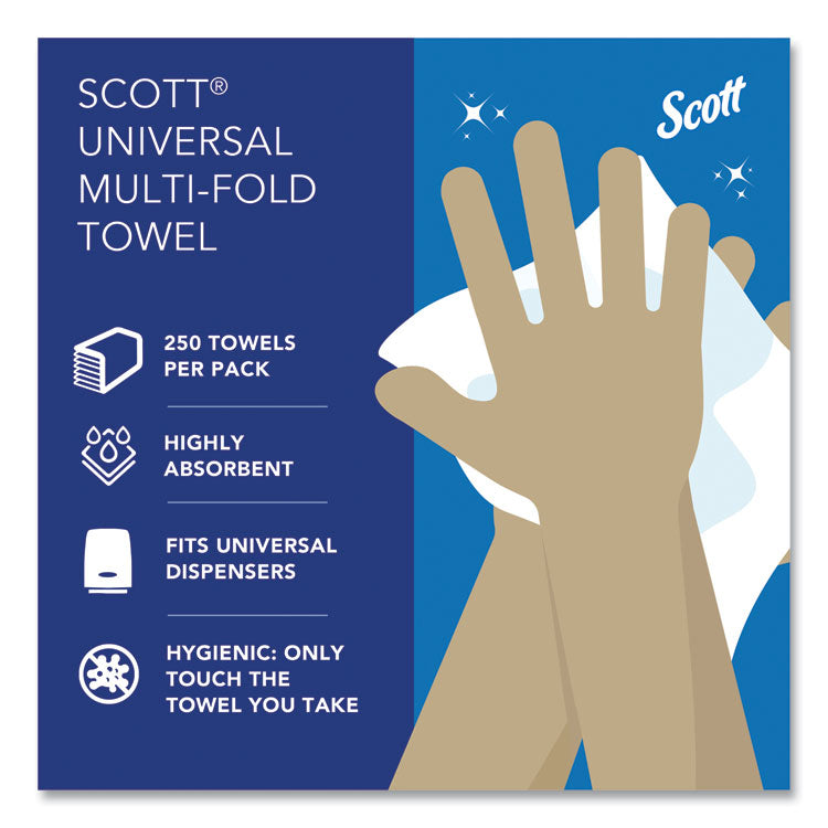 Essential Multi-Fold Towels, 1-Ply, 8 x 9.4, White, 250/Pack, 16 Packs/Carton