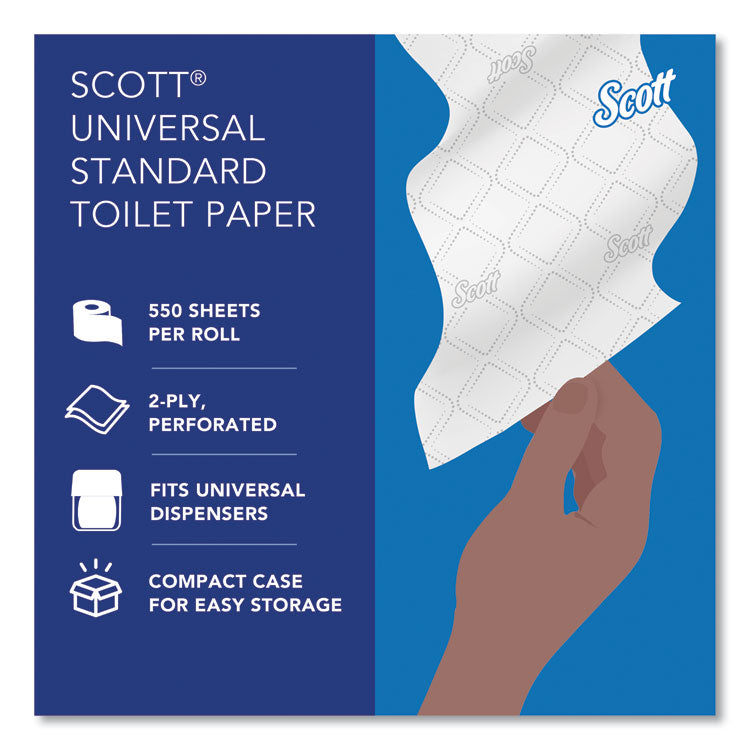 Essential Standard Roll Bathroom Tissue for Business, Septic Safe, Convenience Carton, 2-Ply, White, 550/Roll, 20 Rolls/CT