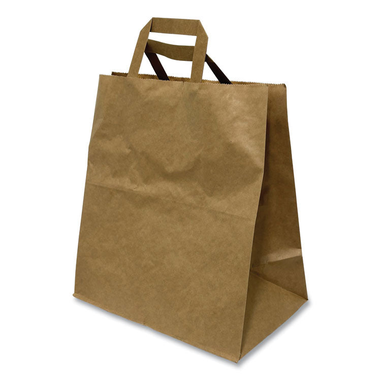 Kraft Paper Bags, Flat Handles, 11" x 7" x 12", Kraft, 250/Carton
