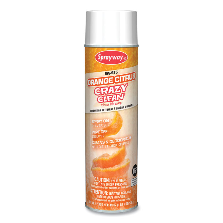 Orange Citrus Crazy Clean, Orange Scent, 19 oz Aerosol Spray, Dozen