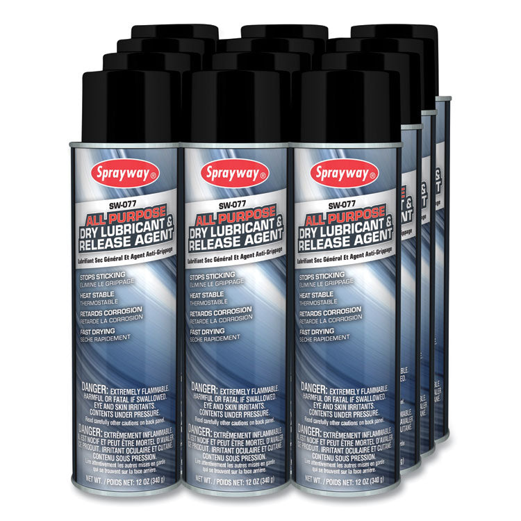 All Purpose Dry Lubricant and Release Agent, 12 oz, Dozen