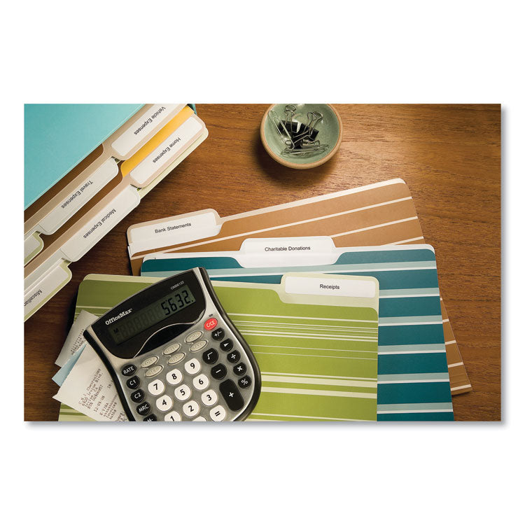 Mini-Sheets Permanent File Folder Labels, 0.66 X 3.44, White, 12/sheet, 25 Sheets/pack
