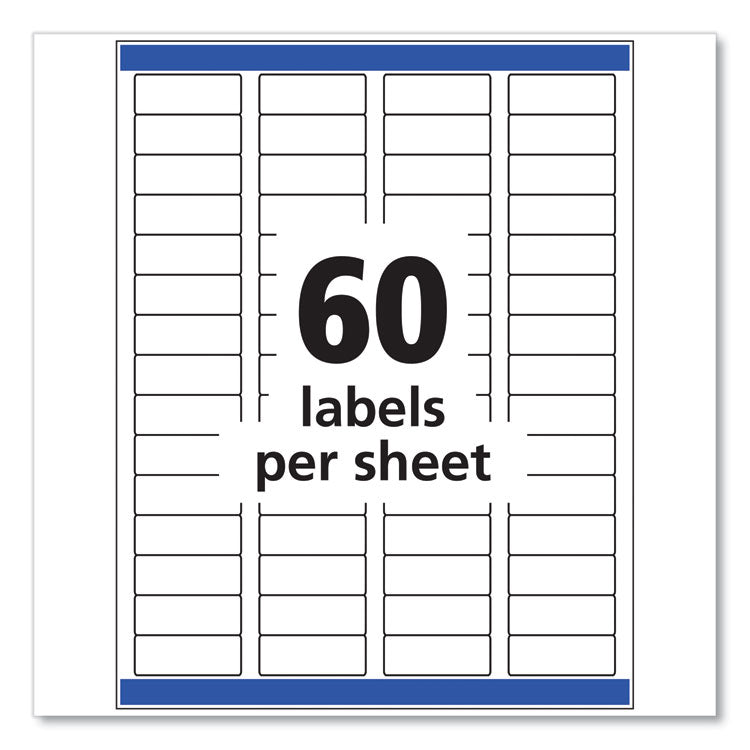 Glossy Clear Easy Peel Mailing Labels W/ Sure Feed Technology, Inkjet/laser Printers, 0.66 X 1.75, 60/sheet, 10 Sheets/pk