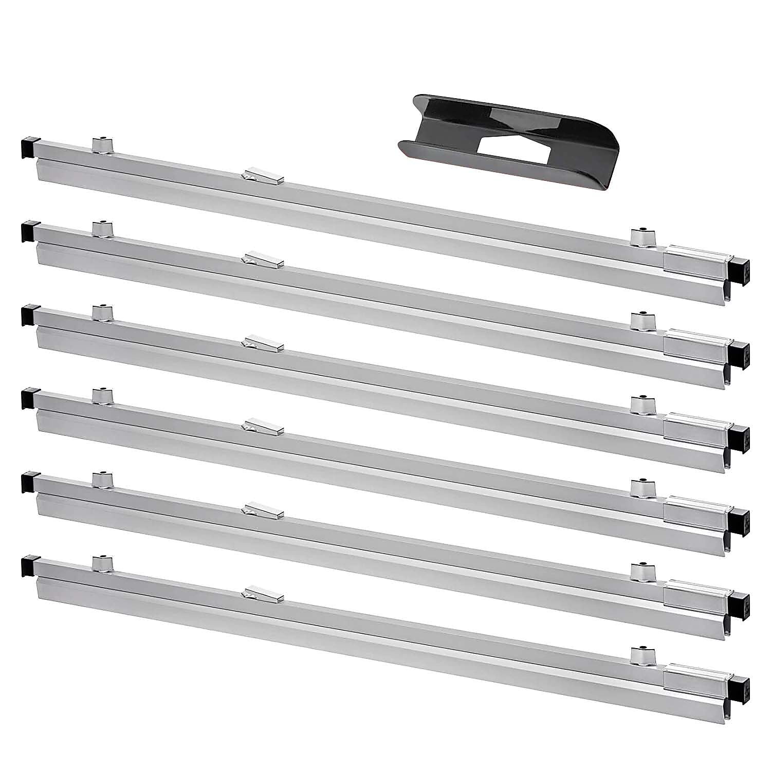 AdirOffice Hanging Clamp Document Holder, 24", Horizontal, Silver Aluminum, 12/Pack (ADI6026--2)