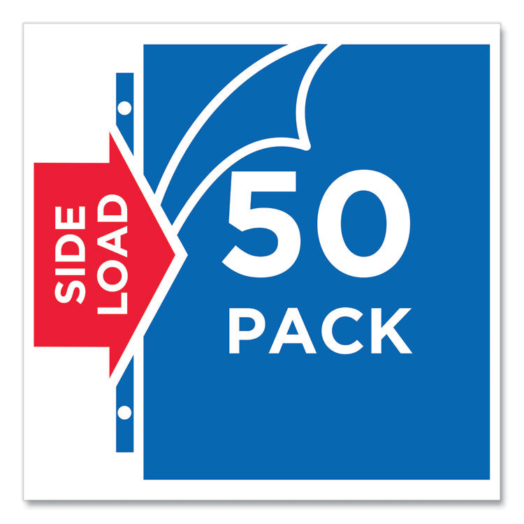 Quick-Load Heavyweight Sheet Protector, Side: 3-Hole Punched, Top/Side Load 8.5 x 11 Insert, Nonglare Clear Front, 50/Box