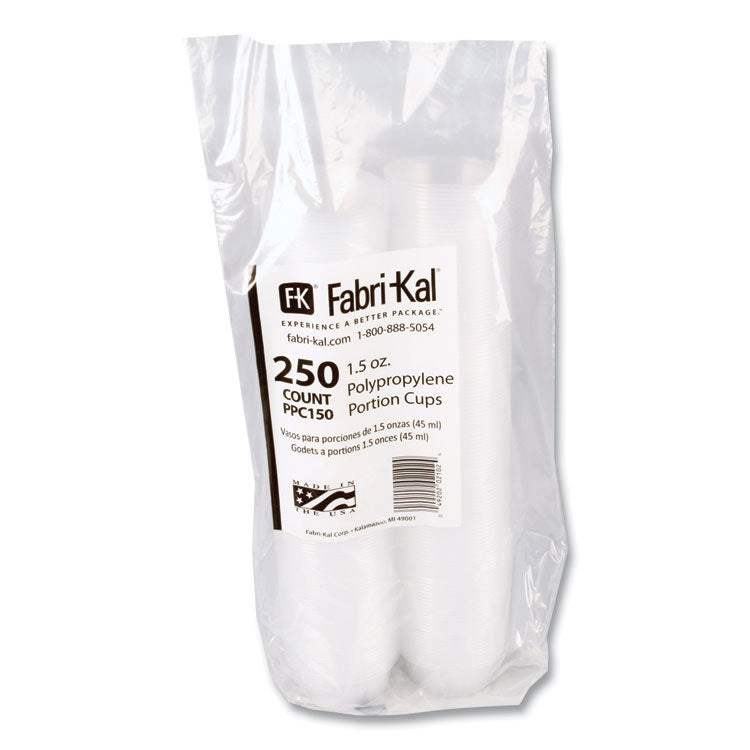 Portion Cups, 1.5 oz, Plastic, Clear, 250/Sleeve, 10 Sleeves/Carton