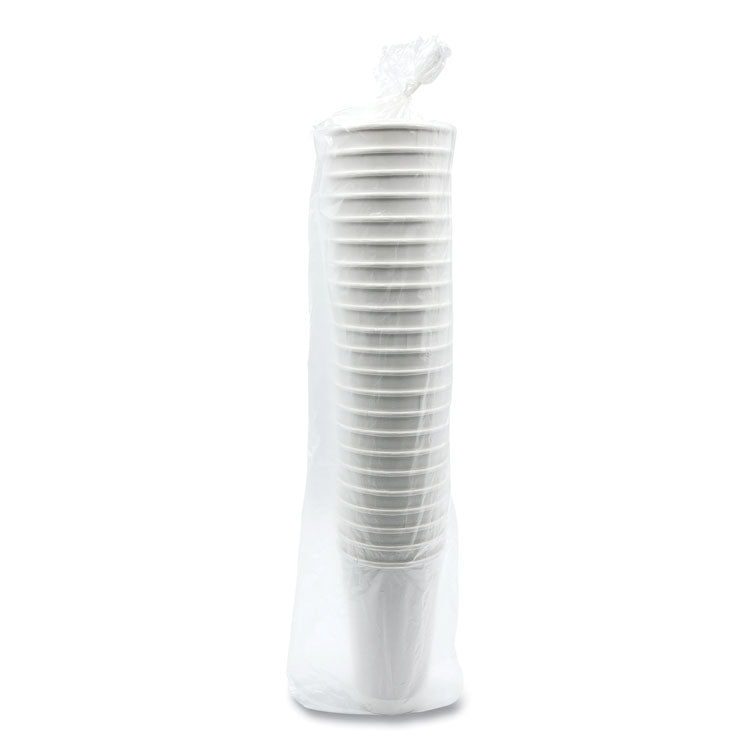 Paper Hot Cups, Double-Walled, 16 oz, White, 25/Pack