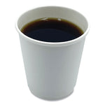Paper Hot Cups, Double-Walled, 8 oz, White, 25/Pack