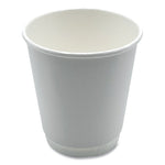 Paper Hot Cups, Double-Walled, 10 oz, White, 500/Carton