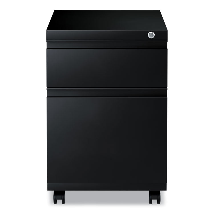 File Pedestal With Full-Length Pull, Left Or Right, 2-Drawers: Box/file, Legal/letter, Black, 14.96" X 19.29" X 21.65"