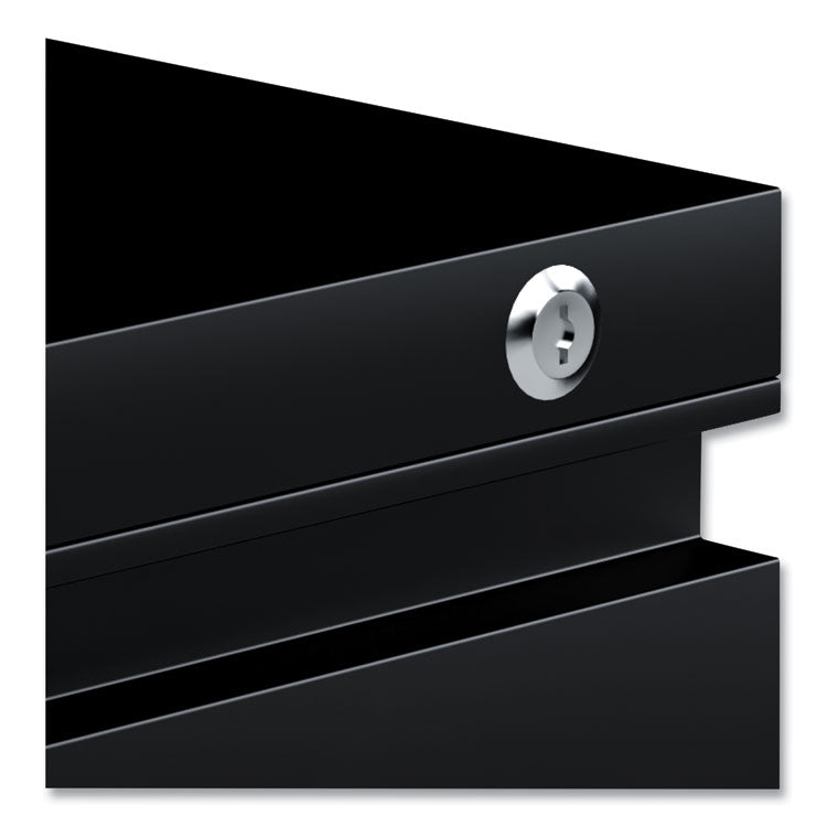 File Pedestal With Full-Length Pull, Left Or Right, 2-Drawers: Box/file, Legal/letter, Black, 14.96" X 19.29" X 21.65"