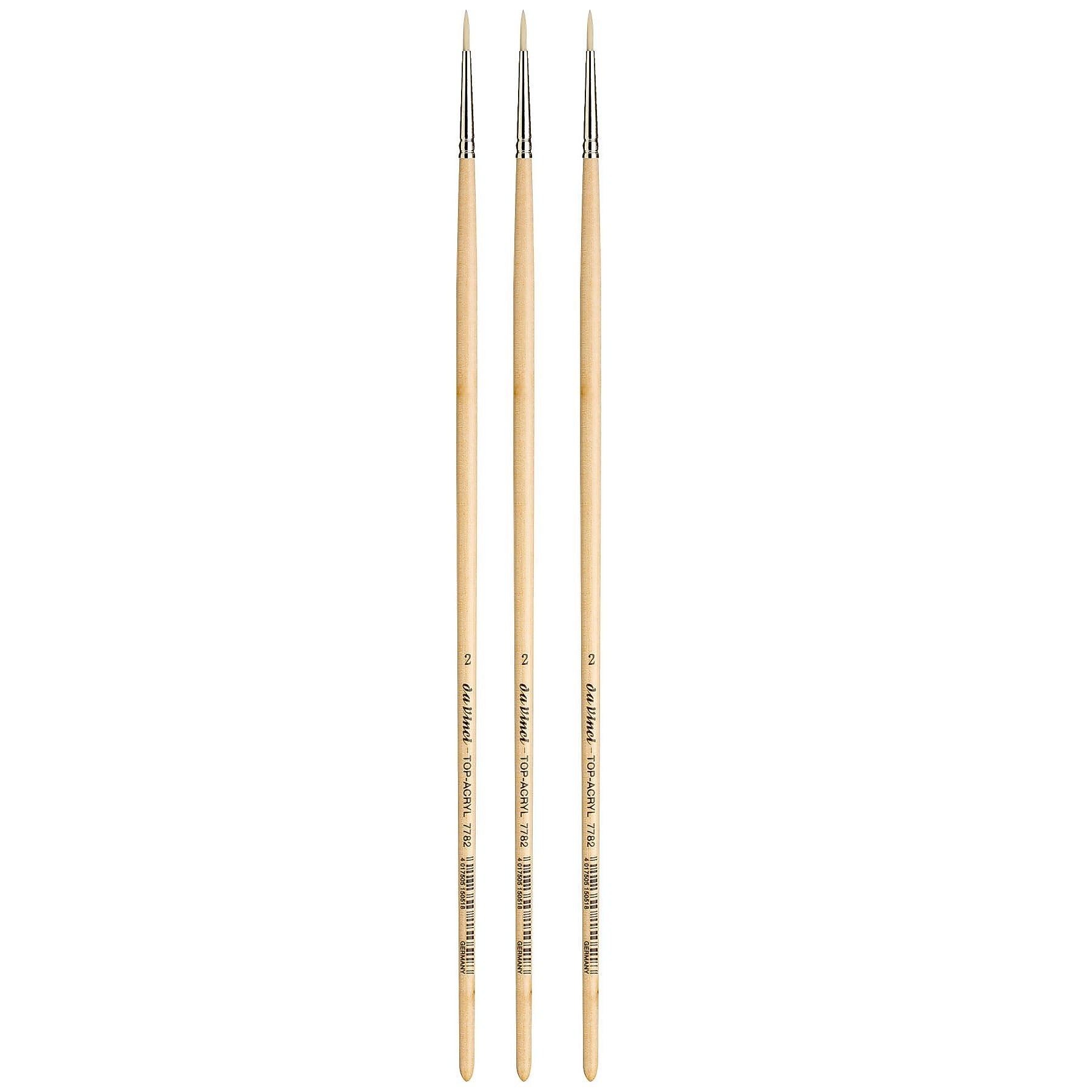 da Vinci TOP-ACRYL Oil and Acrylic Synthetic Bristle White Brush, 3 Brushes/Pack (DVXVA77822-3)