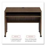 Alera Valencia Series Mobile Workstation Desk, 41.38" X 23.63" X 30", Modern Walnut