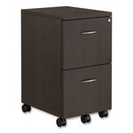 Alera Valencia Series Mobile Pedestal, Left Or Right, 2 Legal/letter-Size File Drawers, Espresso, 15.38" X 20" X 26.63"